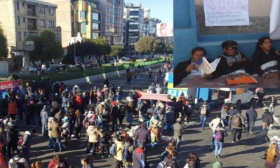 UPEA continúa con movilizaciones e instalan tercer piquete de huelga de hambre. Foto: ANF