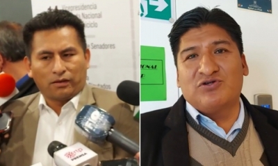 Gualberto Arispe diputado radical del MAS; Andrés Flores, diputado de la facción renovadora del MAS.