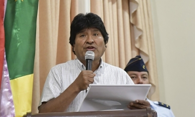  El presidente Evo Morales en la recepción de proyectos de 19 municipios de este departamento, para el programa Bolivia Cambia Evo Cumple.