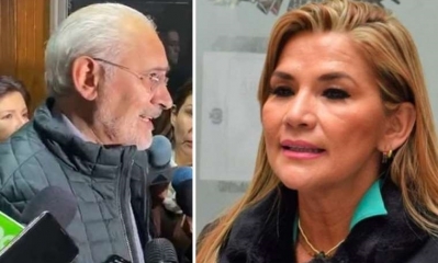 Carlos Mesa y  Jeanine Áñez