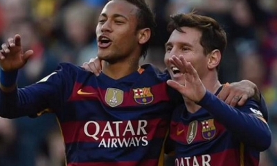 Messi y Neymar, juntos en acción. Foto: RRSS