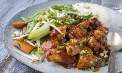 Pollo con salsa de soja y naranja
