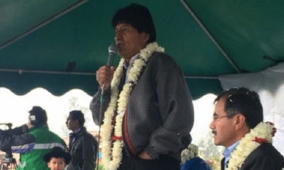 Morales estuvo en Sacaba.