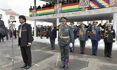 Presidente Evo Morales realzó acto de ascensos militares.