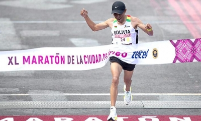 Héctor Garibay, durante su competición en la Maratón de México, el 27 de agosto | EFE