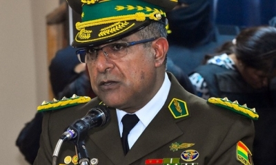 Comandante general de la Policía Boliviana, Faustino Mendoza.