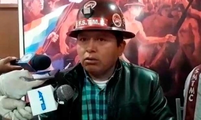 Huarachi estuvo en la reunión de mineros.Foto: radio Pío XII.