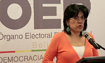 Katia Uriona, presidenta del Tribunal Supremo Electoral/Foto. RRSS