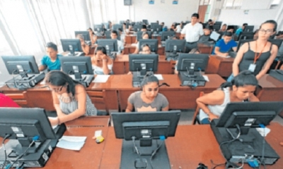 Los estudiantes tendrán una hora para resolver 40 preguntas. Hay medidas contra los hackers. Foto: EL DEBER