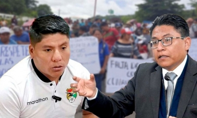El senador del MAS Leonardo Loza y el ministro de Justicia Iván Lima