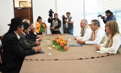 Así fue la reunión de Morales y la OEA/Foto. RRSS