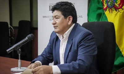 El ministro de Obras Públicas, Édgar Montaño