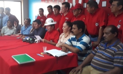 Rolando Borda y sectores en sociales en conferencia de prensa/Foto. RRSS