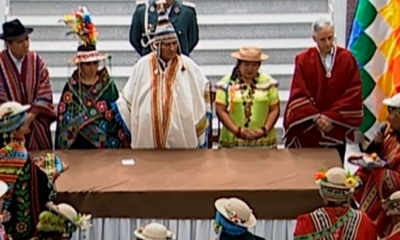 Autoridades celebran el día de la descolonización/Foto. ABI