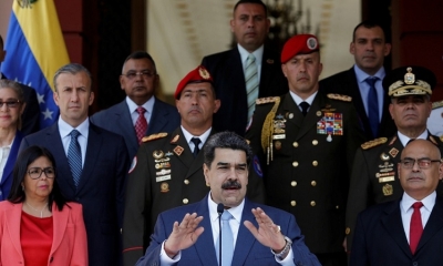El presidente de Venezuela, Nicolás Maduro, en una conferencia de prensa en Caracas. 12 de marzo de 2020.