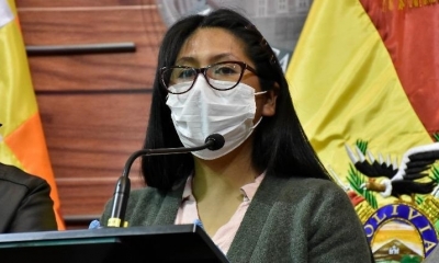 La presidenta de la Cámara de Senadores, Eva Copa