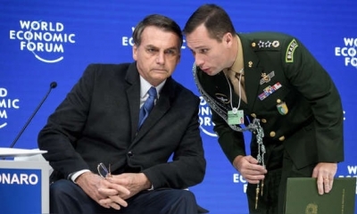 air Bolsonaro durante el foro de Davos. | Fuente: AFP