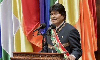  El presidente de Bolivia, Evo Morales brinda informe de gestión durante la sesión de la Asamblea Legislativa Plurinacional.