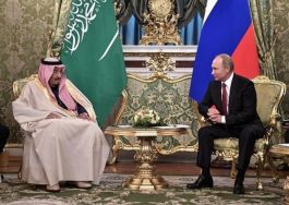El presidente ruso, Vladimir Putin (dcha.) se reúne con el rey de Arabia Saudí, Salman, en el Kremlin, Moscú, Rusia. Foto: Reuters