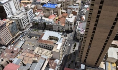 La vista de la ciudad de La Paz desde la Casa del Pueblo, que congregará oficinas del Órgano Ejecutivo. 