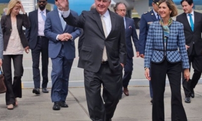 Rex Tillerson llegó a Colombia para tratar acuerdos de paz/Foto. RRSS