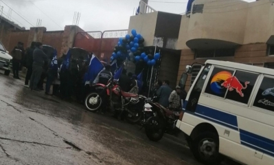 La casa de campaña del MAS intervenida este viernes por la policía en plena cuarentena.