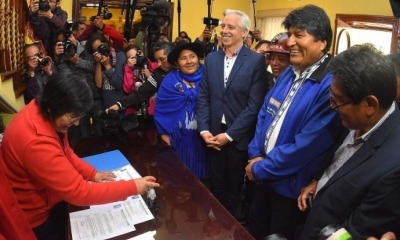 Presidente Evo Morales y del vicepresidente Álvaro García Linera