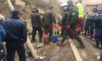 Así fue el rescate del obrero/Foto. RRSS