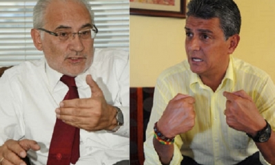 El expresidente Carlos Mesa y el exprefecto del Beni Ernesto Suárez.