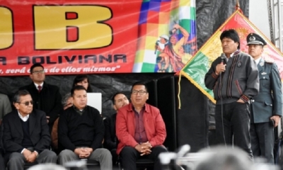  El presidente Evo Morales celebró el 67 aniversario de creación de la Central Obrera Boliviana (COB)