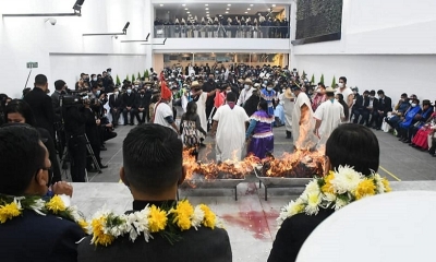 El presidente del Estado,  junto a varias autoridades nacionales inauguraron este lunes el nuevo edificio de la Asamblea Legislativa Plurinacional.