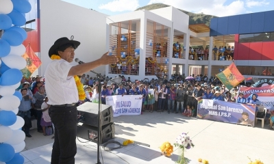 Tarija San Lorenzo.- Acto de entrega de la Unidad educativa Tomatas Grande (fotos R Zaconeta)