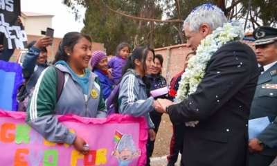 García Linera compartió con los estudiantes/Foto. Vicepresidencia