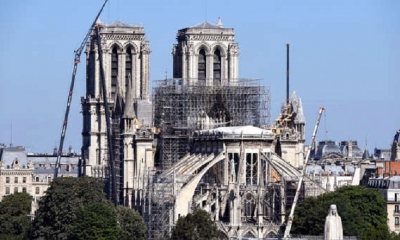 Esta foto de archivo tomada el 9 de julio de 2019 en París muestra la catedral de Notre-Dame de París