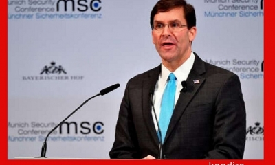 El secretario de Defensa de Estados Unidos, Mark Esper, durante una conferencia de prensa en Munich, en Alemania. | Fuente: EFE