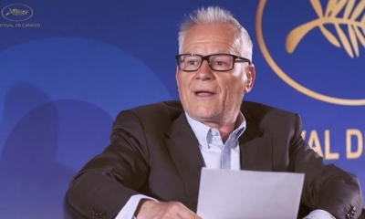 El Delegado general del Festival de Cannes, Thierry Frémaux, este miércoles durante el anuncio de la selección oficial en un cine de París. 