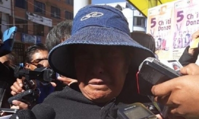 La mujer brindó una conferencia de prensa esta mañana en El Alto. Foto: RTP