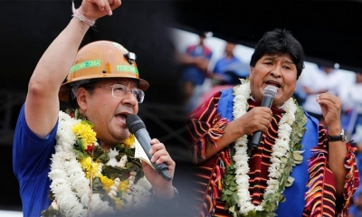Foto/ Archivo: Luis Arce, presidente de Bolivia, y Evo Morales, expresidente