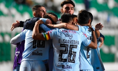 Club Bolívar en un festejo de gol