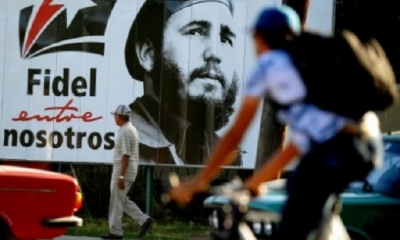 Imagen del fallecido líder cubano Fidel Castro, en La Habana, el 24 de noviembre de 2017