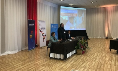 Ministro de Educación, Roberto Aguilar, saluda y participa de la ll Reunión Regional de Ministros de Educación. Foto: RRSS