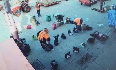 Funcionarios revisan equipajes y cargas en el aeropuerto de Viru Viru. | Captura de Pantalla