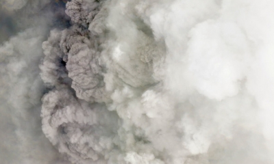 Imagen satelital de la erupción del volcán La Soufrière, ubicado en la isla caribeña de San Vicente/Foto. RT