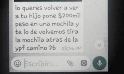 Este es el mensaje que el joven argentino envió a su madre.