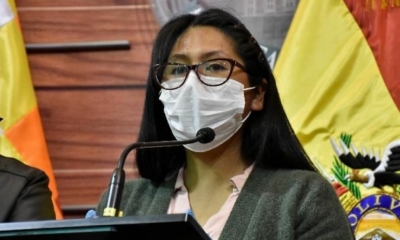 La presidenta de la Cámara de Senadores, Eva Copa