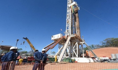 Trabajos de perforación de un pozo gasífero en Bolivia.