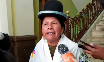 La Ministra de Culturas y Turismo, Martha Yujra