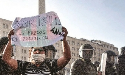 Una de las protestas en Santiago de Chile.