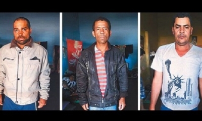 De izquierda a derecha, Seiomar Gomes, Adair Rondon y Vanderlei Alves, los procesados. Foto: EL DEBER