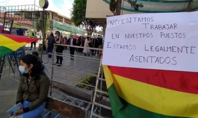 Comerciantes que se asentan en la avenida Ayacucho protestan, pues exigen retornar a sus anteriores lugares de venta. DICO SOLÍS